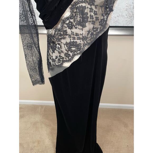 BRONX AND BANCO Cobra One Shoulder Long Sleeve Lace Asymmetric Maxi Gown Sz S - Picture 5 of 10